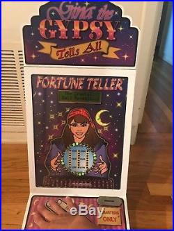 Vintage impulse coin op vending machine Arcade Gina the Gypsy fortune teller
