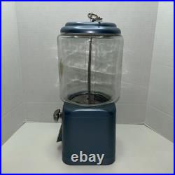 Vintage oak acorn 1c vending machine 16 Blue Base Round Glass