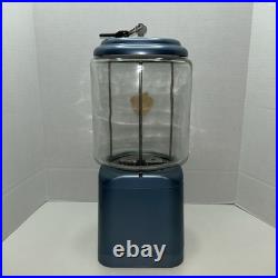 Vintage oak acorn 1c vending machine 16 Blue Base Round Glass
