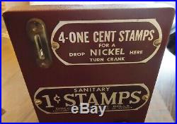 Vintage sanitary one cent stamps machine by Schermack Products Co. Detroit, MI