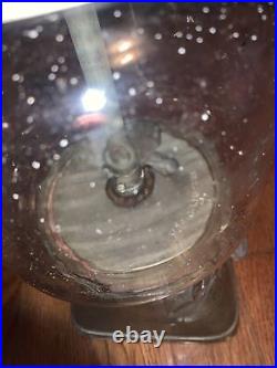 Vintage silver king gumball machine glass globe key working