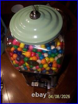Vintage victor 1 cent gumball vending machine with over 4lbs gumballs lock and key