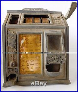 Vtg 1930's Daval 1 cent Cigarette Gumball Trade Stimulator Slot Machine