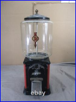 Vtg 1950's Victor 1 Cent Penny Gumball Candy Prize Vending Machine with Key WORKS