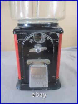 Vtg 1950's Victor 1 Cent Penny Gumball Candy Prize Vending Machine with Key WORKS