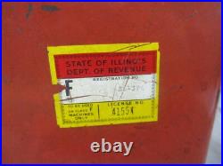 Vtg 1950's Victor 1 Cent Penny Gumball Candy Prize Vending Machine with Key WORKS