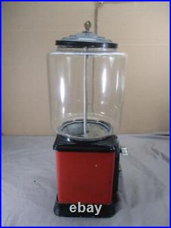 Vtg 1950's Victor 1 Cent Penny Gumball Candy Prize Vending Machine with Key WORKS