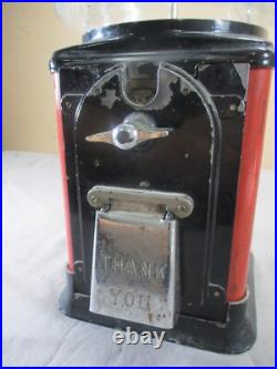 Vtg 1950's Victor 1 Cent Penny Gumball Candy Prize Vending Machine with Key WORKS