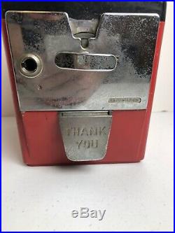 Vtg 1950s ATLAS Red Penny Nickel One & Five Cent Gumball Machine Original Label