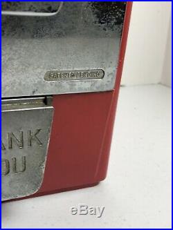 Vtg 1950s ATLAS Red Penny Nickel One & Five Cent Gumball Machine Original Label