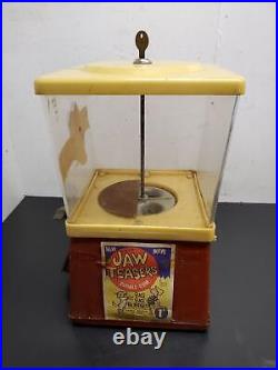 Vtg 1950s Jaw Teasers Commercial Penny Gumball Vending Machine Not A Toy Nice