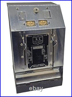 Vtg 4 & 5 Cent Stamp Double Slot Auto Stamp Co. Vending Machine No keys