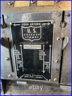 Vtg 4 & 5 Cent Stamp Double Slot Auto Stamp Co. Vending Machine No keys