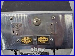 Vtg 4 & 5 Cent Stamp Double Slot Auto Stamp Co. Vending Machine No keys