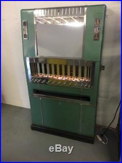 Vtg 50s Art Deco Cigarette Machine Vending Machine Lighted with key