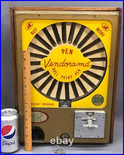 Vtg'60s VENDORAMA 10¢ Ballpoint Pen Vending Machine withKEY FUNCTIONS Mid-Century