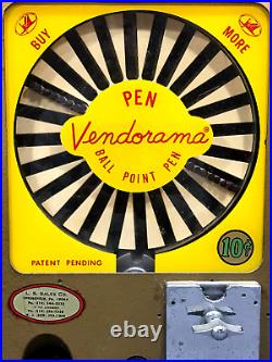 Vtg'60s VENDORAMA 10¢ Ballpoint Pen Vending Machine withKEY FUNCTIONS Mid-Century