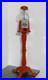 Vtg Acorn Gumball Bank Machine with red ornate cast stand floor-top cap 39 tall
