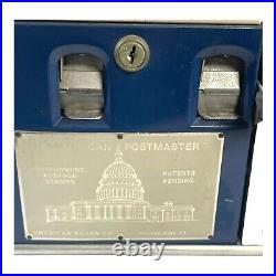 Vtg American Dillion Co Postmaster Postage Stamp Vending Machine 25c Dispenser