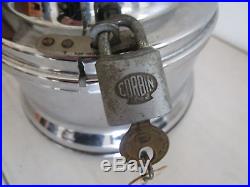 Vtg Antique Penny 1 Cent Gumball Ford Machine H&w Machine John Horn Lock & Key
