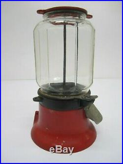 Vtg Columbus Star Gumball Candy Vending Machine Embossed 8 Sided Glass Globe