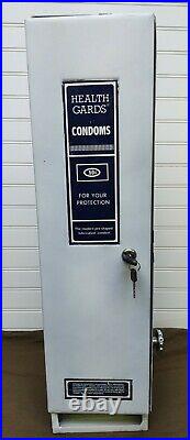 Vtg Condom Vending Machine Health Gards with 15 Condoms 50¢ Keys Man Cave