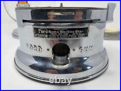 Vtg Ford Gum & Machine Co. 1 Cent Gumballs #C005746 Glass Globe Chrome Base Wrks