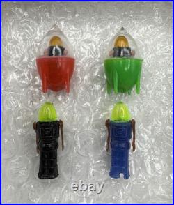 Vtg Lot Robby Robot & Spaceship Gumball Vending Machine Charm Prize Hong Kong