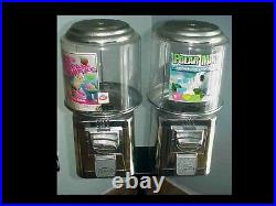 Vtg SEAGA 45 Cast Iron Double Head Standing Candy & Gumball Vending Machine Key
