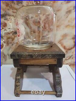 Vtg The Great American Nut Machine Wooden Vending Machine 5¢ Nut Dispenser