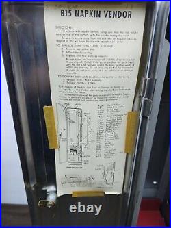 Vtg Vending Machine Kotex Feminine Sanitary Napkin Dispenser Coin 5¢ Key 1960s