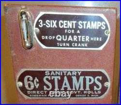 Working Vintage SCHERMACK PRODUCTS CORP. Double Stamp Machine Quarter Key