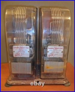 Working Vintage SCHERMACK PRODUCTS CORP. Double Stamp Machine Quarter Key