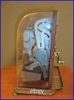 Working Vintage SCHERMACK PRODUCTS CORP. Double Stamp Machine Quarter Key