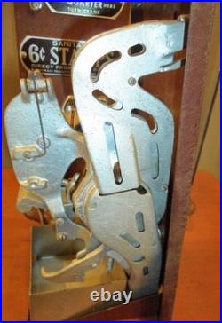 Working Vintage SCHERMACK PRODUCTS CORP. Double Stamp Machine Quarter Key