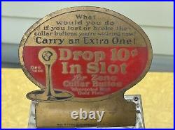 ZENO Collar Button Vender Vintage Vending Machine Coin Op Trade Stimulator 10c