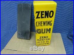 Zeno Yellow Porcelain Penny One Cent Chewing Gum Vending Machine, Old Vintage